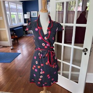 Modcloth navy blue wrap dress